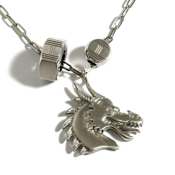 Hermes Men's Talisman Pendant Necklace Dragon
